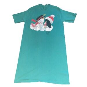 Vintage Endangered Young'uns Oversized T-shirt Nightie Christmas Penguin M